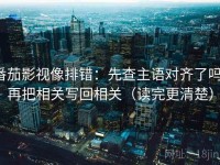 番茄影视像排错：先查主语对齐了吗，再把相关写回相关（读完更清楚）