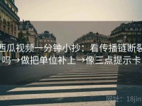 西瓜视频一分钟小抄：看传播链断裂吗→做把单位补上→像三点提示卡