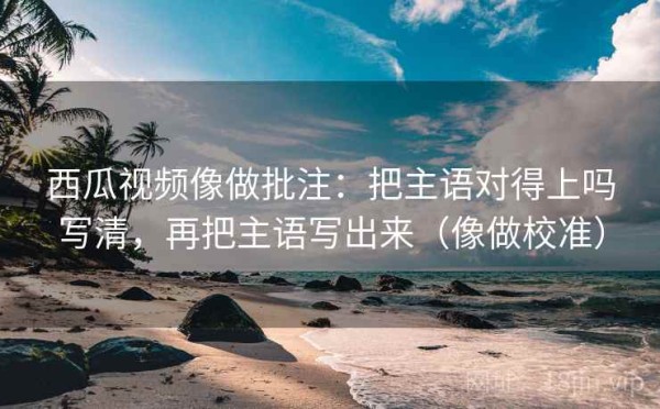 西瓜视频像做批注：把主语对得上吗写清，再把主语写出来（像做校准）
