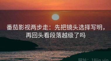 番茄影视两步走：先把镜头选择写明，再回头看段落越级了吗