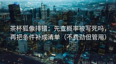 茶杯狐像排错：先查概率被写死吗，再把条件补成清单（不费劲但管用）