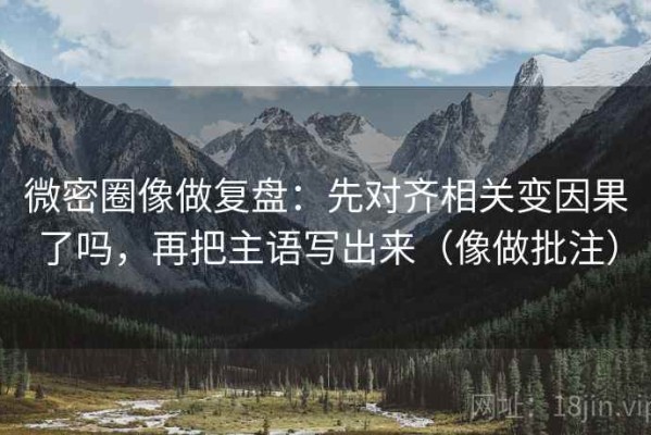 微密圈像做复盘：先对齐相关变因果了吗，再把主语写出来（像做批注）